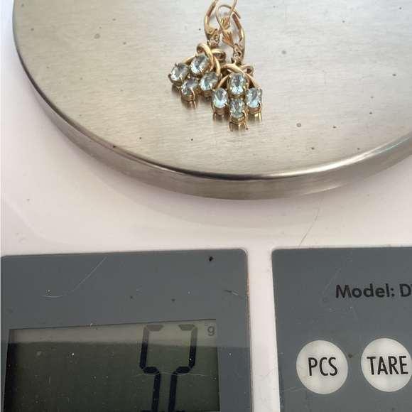 14k Aquamarine Dangle Earrings - Picture 3 of 6